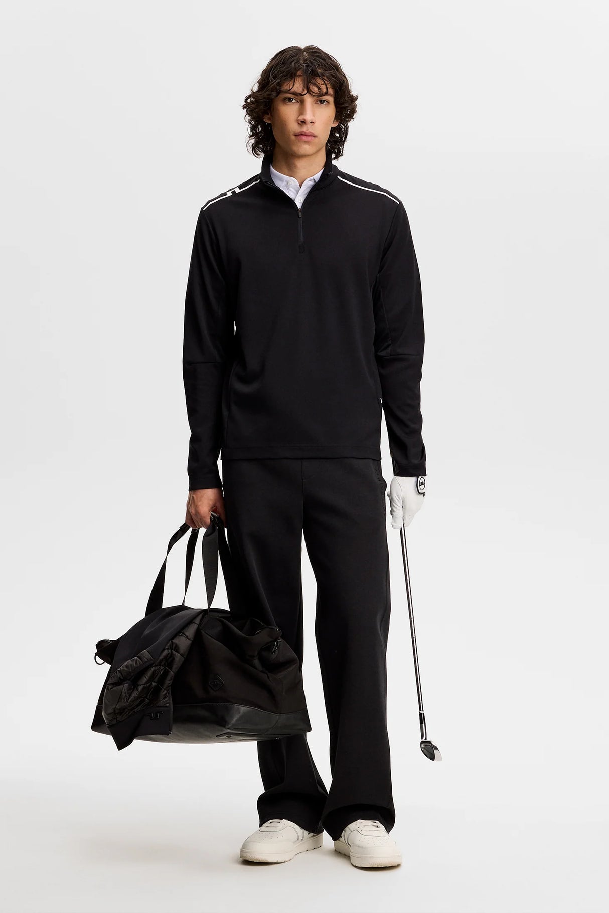 J.LINDEBERG Leon Quarter Zip Mid Layer – Men’s – Black