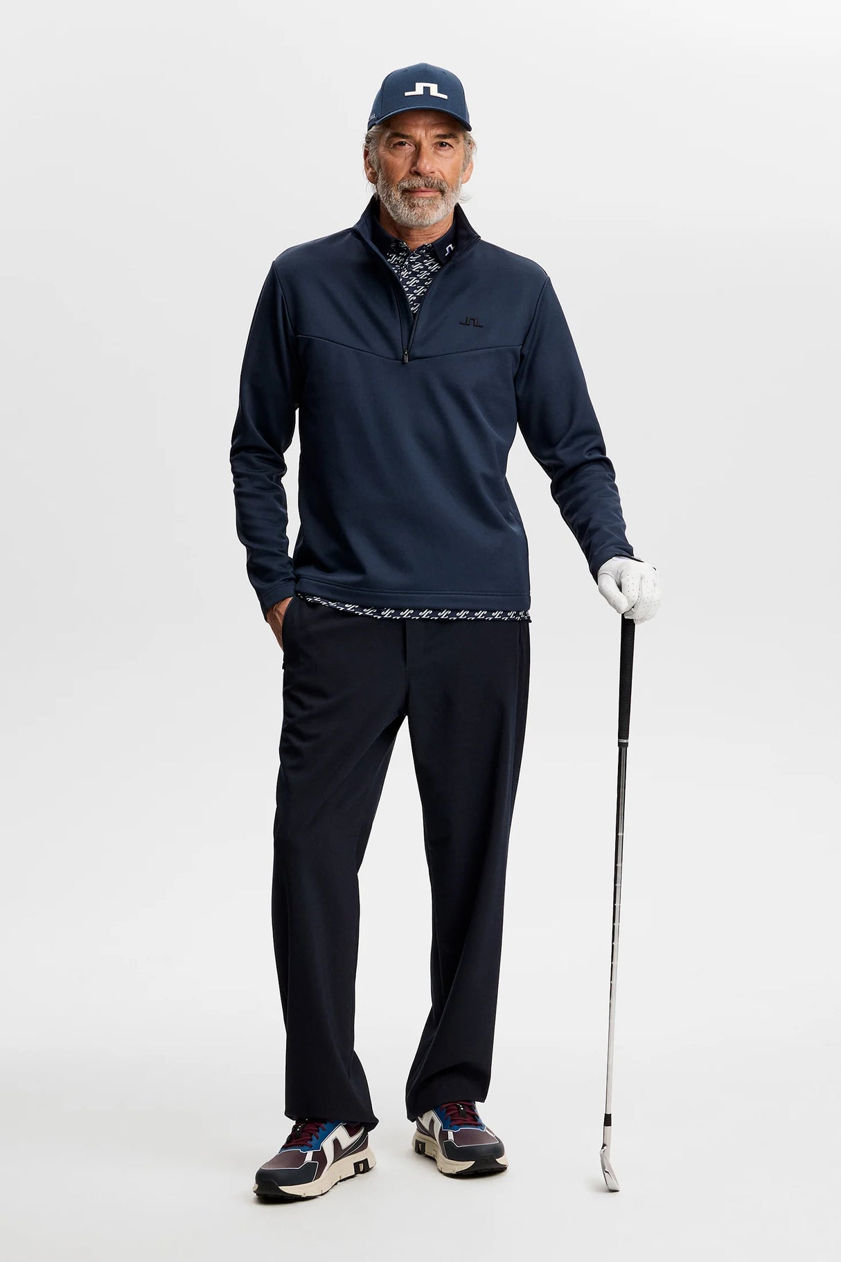 J.LINDEBERG Maclean Quarter Zip Mid Layer – Men's – JL Navy