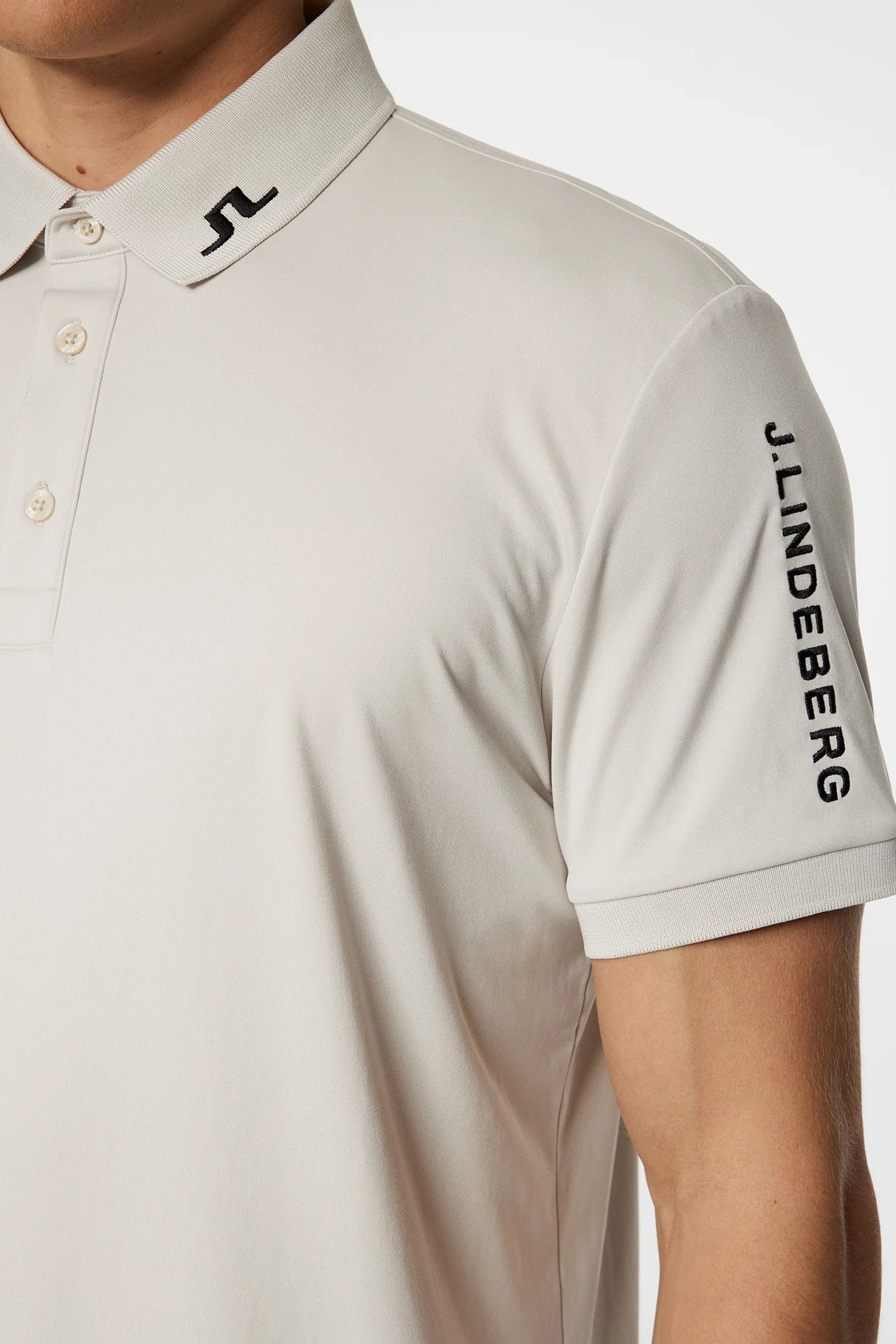 J.LINDEBERG Tour Tech Golf Polo Shirt – Men’s – Moonbeam