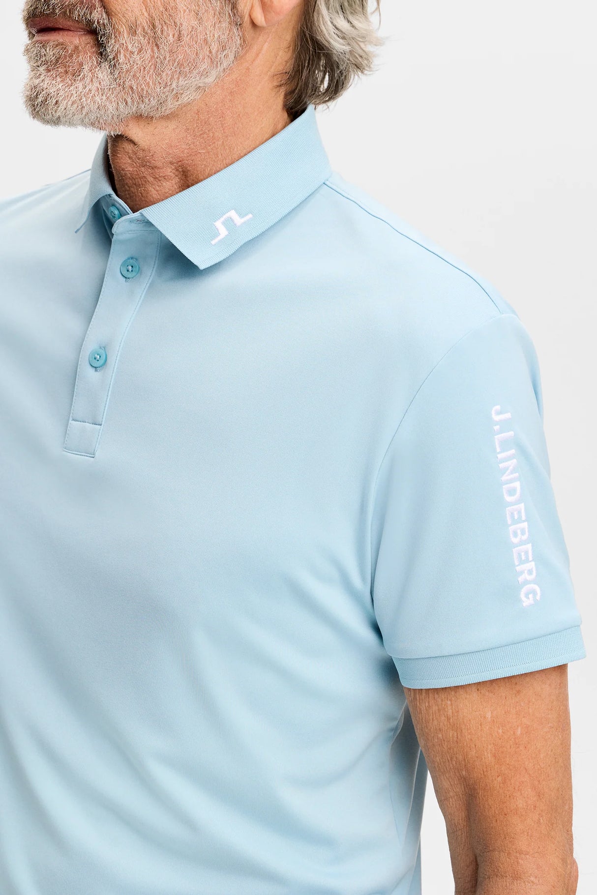 J.LINDEBERG Tour Tech Golf Polo Shirt – Men’s – Forget Me Not Blue