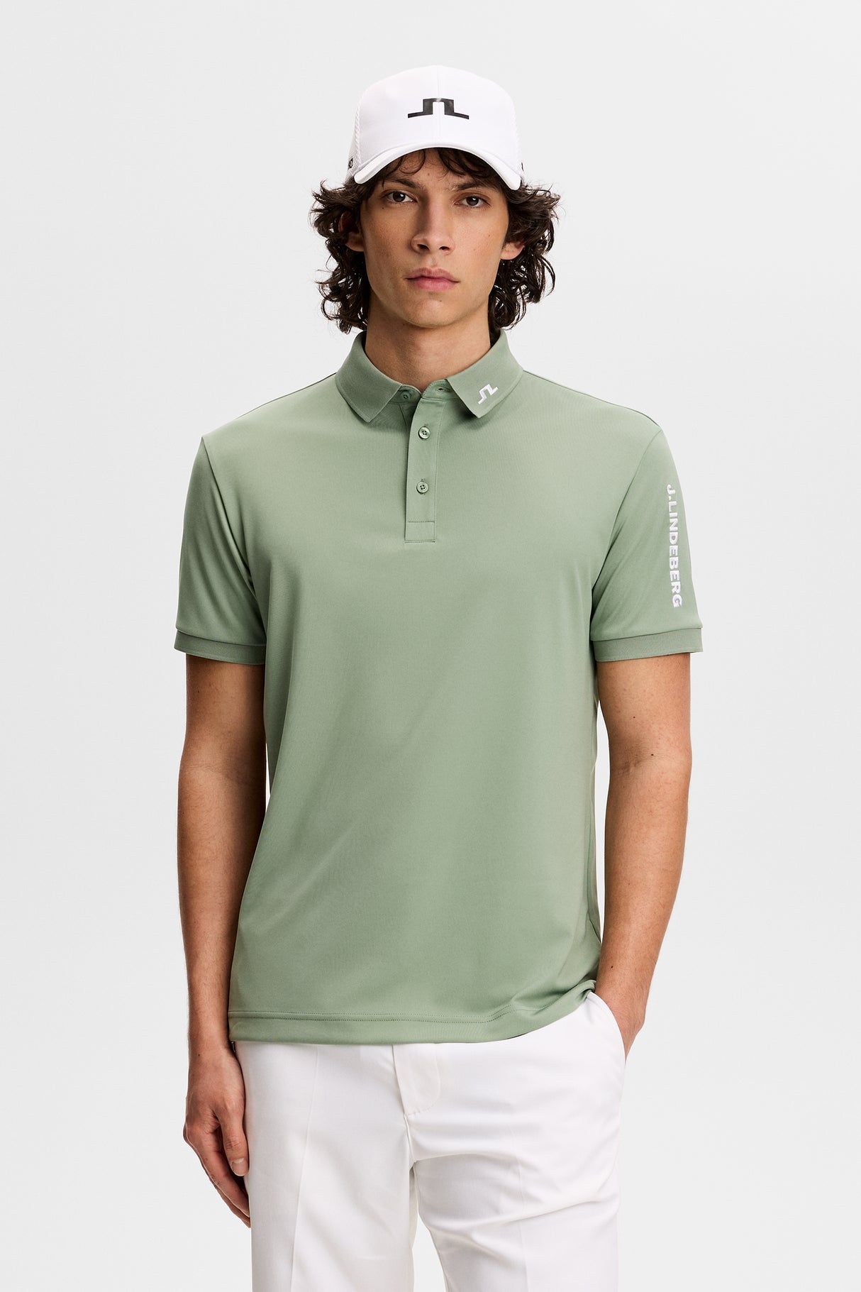 J.LINDEBERG Tour Tech Golf Polo Shirt – Men’s – Hedge Green