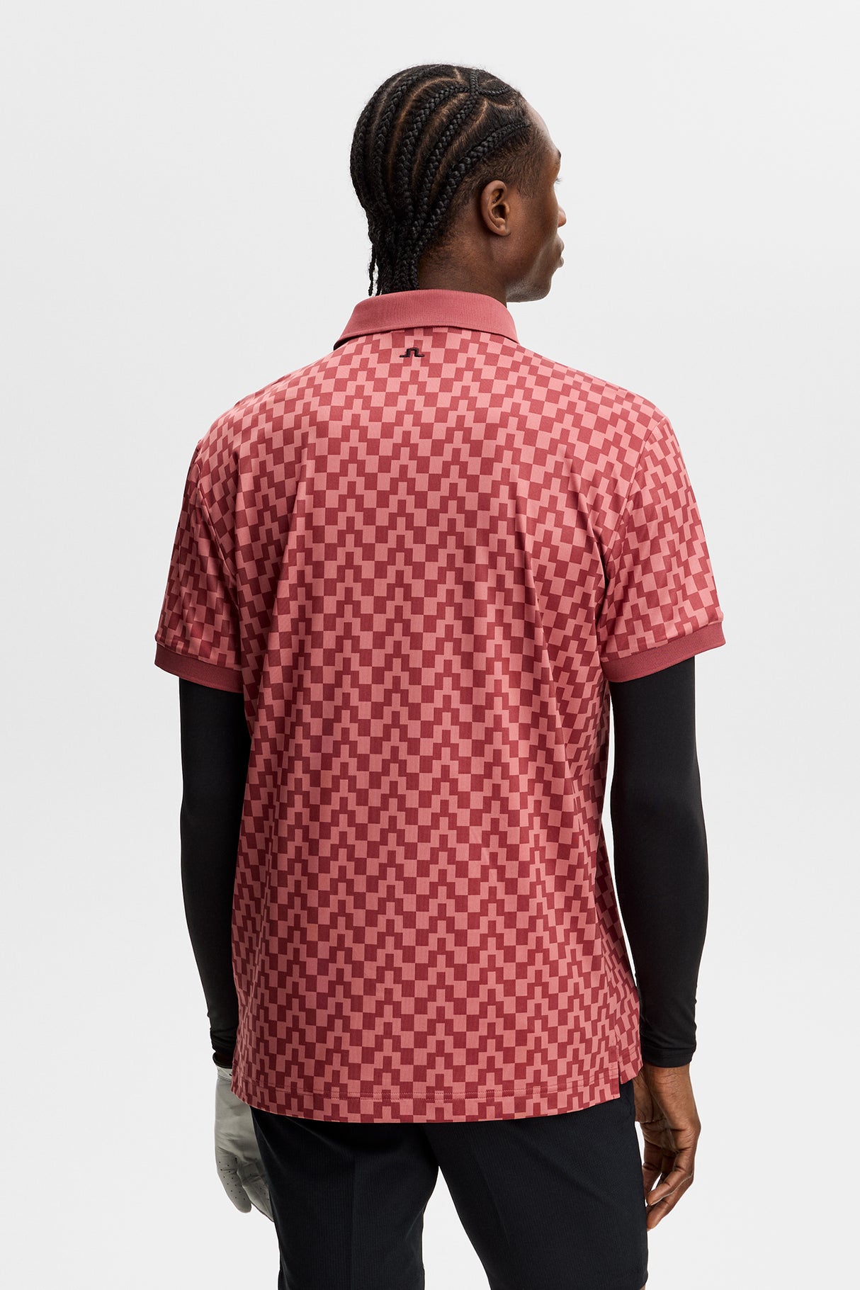30% OFF - J.LINDEBERG Tour Tech Print Golf Polo Shirt – Men’s – Bridge Stack Apple Butter