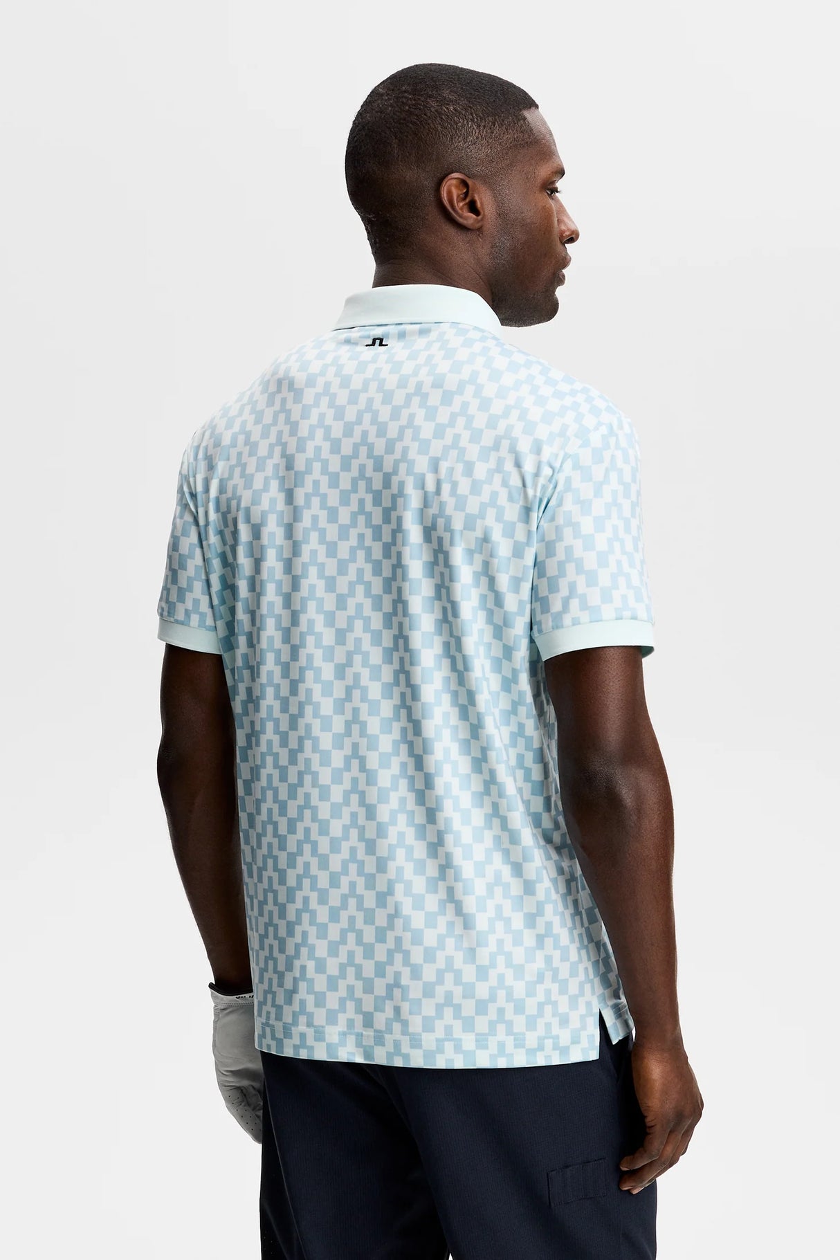 J.LINDEBERG Tour Tech Print Golf Polo Shirt – Men’s – Bridge Stack Skylight