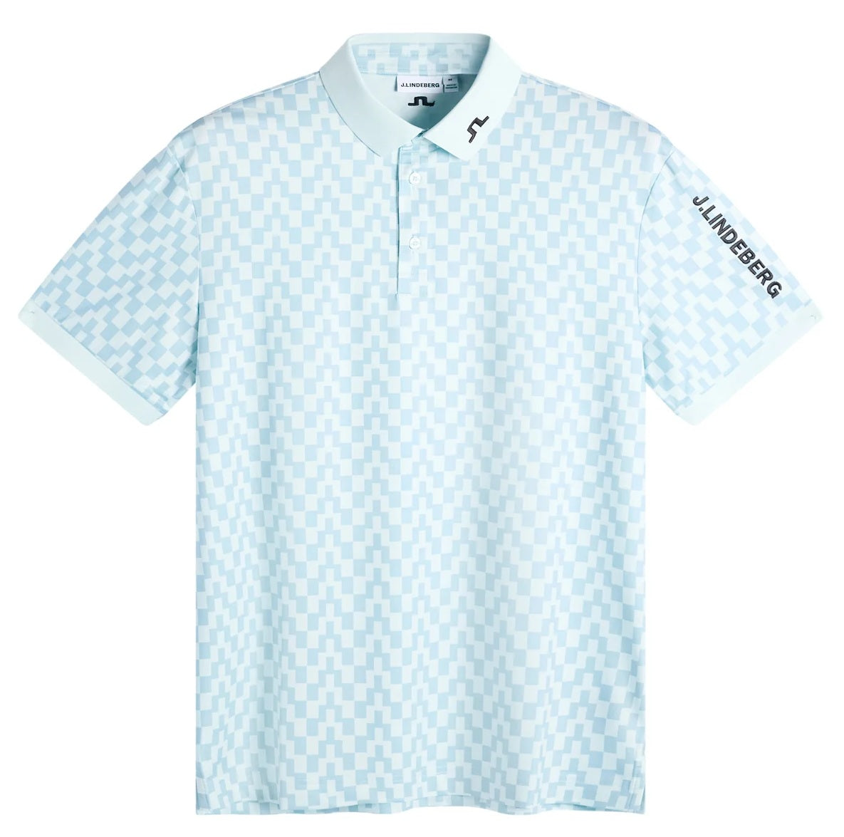 J.LINDEBERG Tour Tech Print Golf Polo Shirt – Men’s – Bridge Stack Skylight