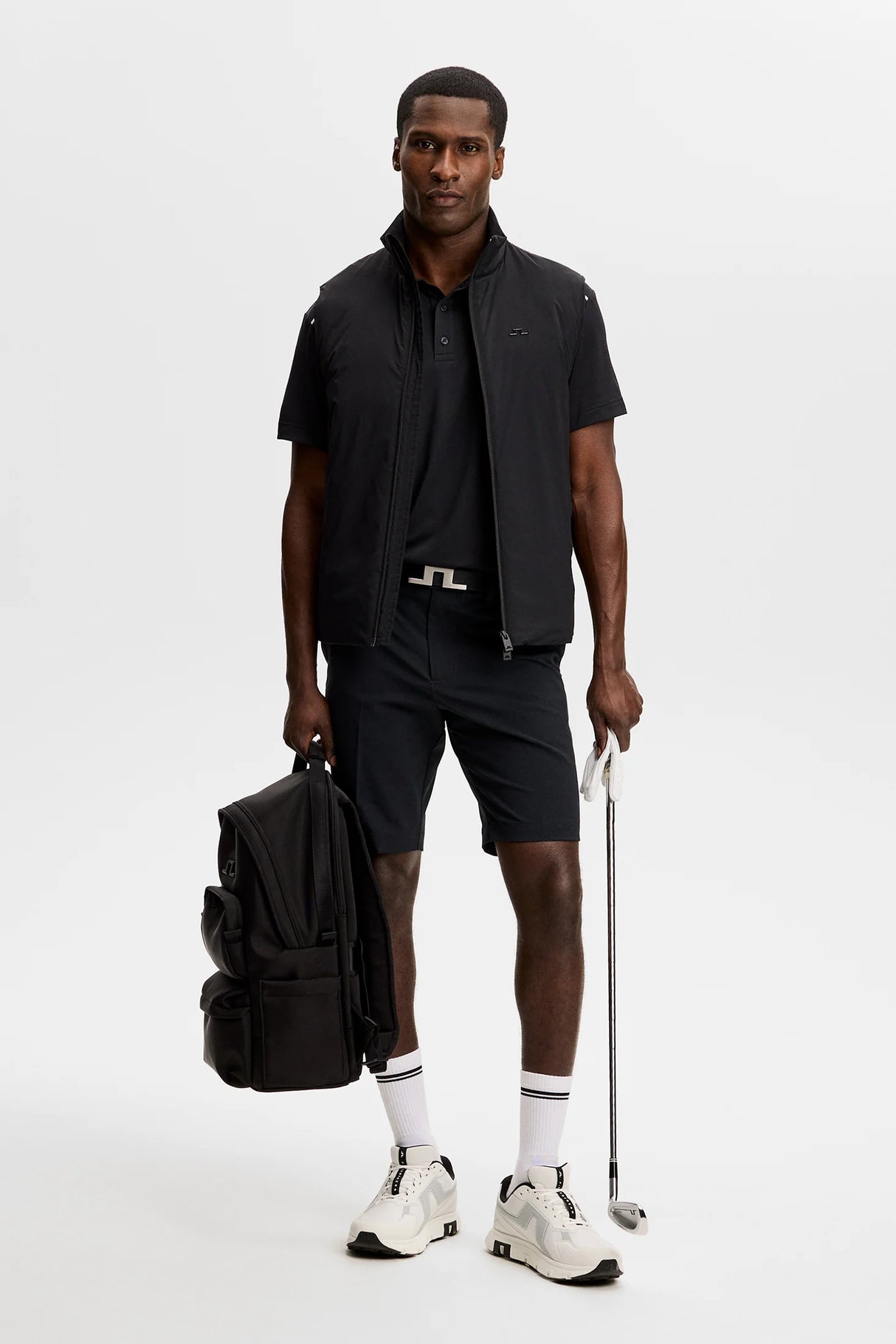 J.LINDEBERG Vent Golf Shorts – Men’s Lightweight Performance – Black