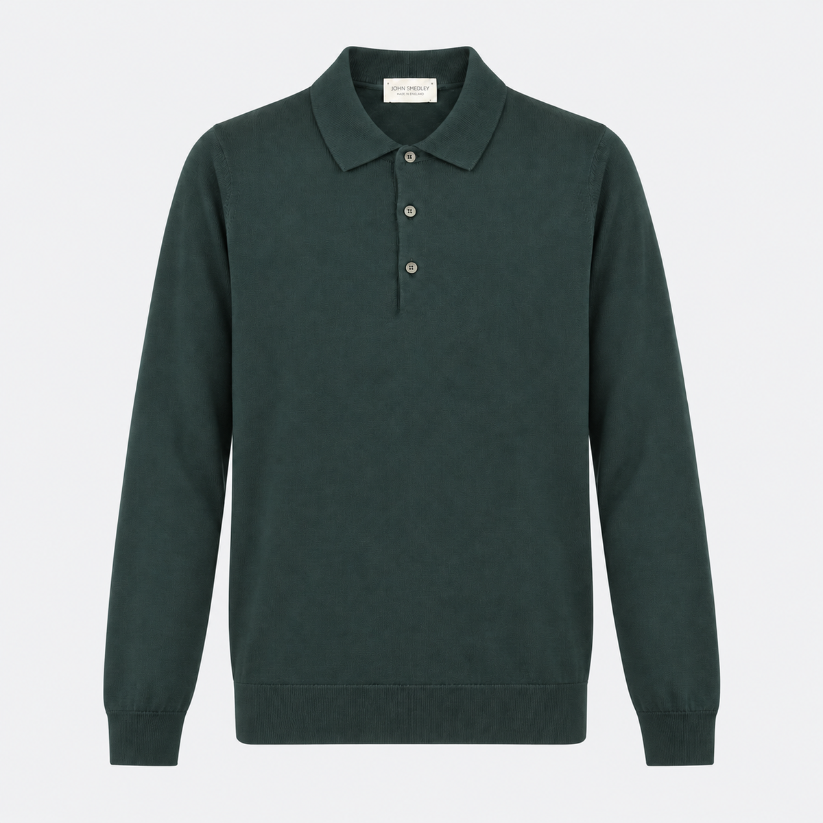 John Smedley Finchley long sleeve polo in Rainforest