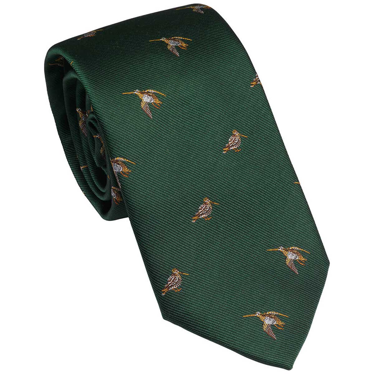 LAKSEN Silk Tie - Woodcock - British Racing Green