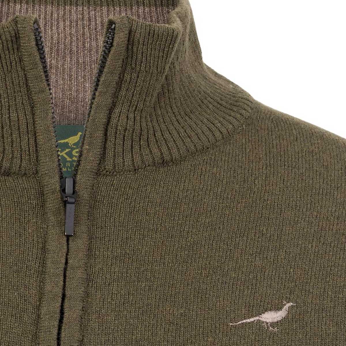 LAKSEN Tyne Zip Neck Lambswool Sweater - Women's - Olive