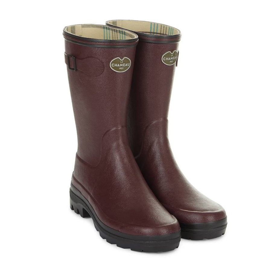 LE CHAMEAU Boots - Ladies Giverny Jersey Lined Bottillon - Cherry Red Le Chameau