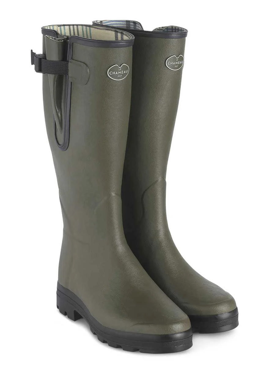 LE CHAMEAU Vierzon Boots - Mens Jersey Lined - Dark Green Le Chameau