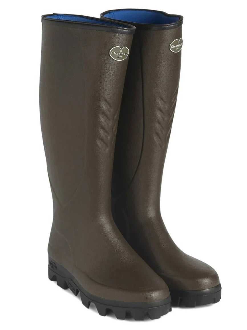 LE CHAMEAU Ceres Agricultural Boots - Mens Manure Resistant Neoprene Lined - Dark Brown Le Chameau