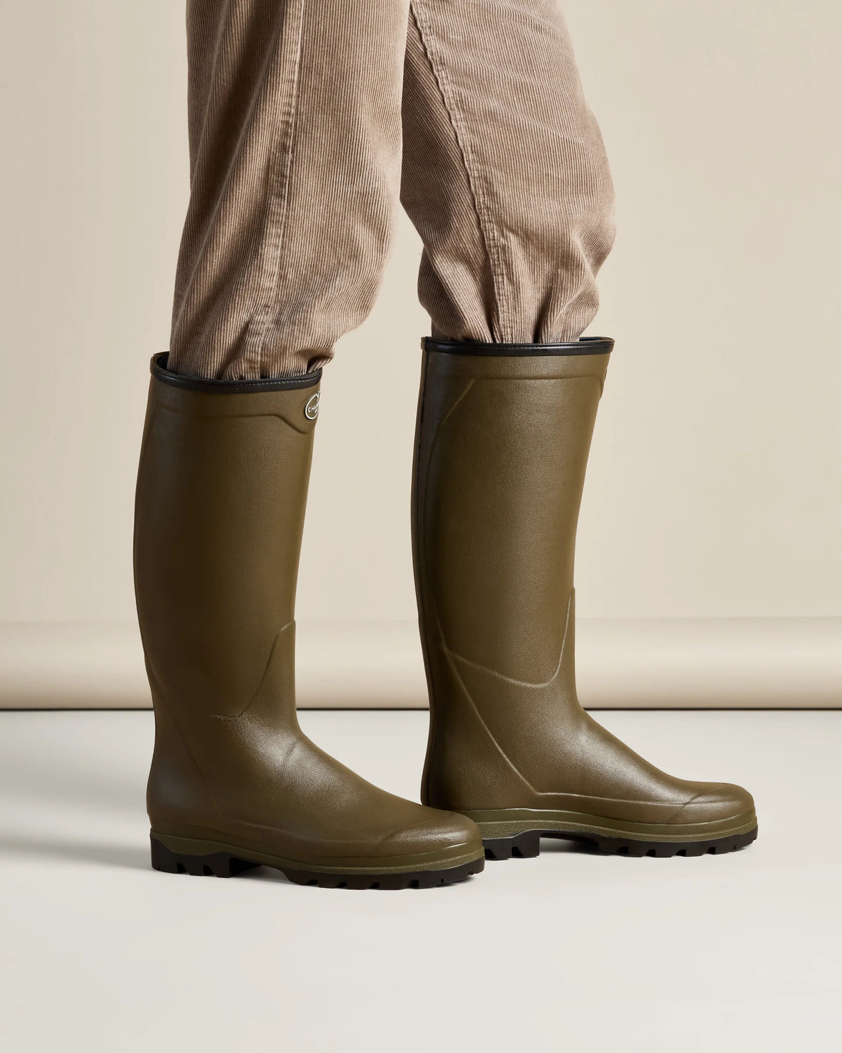 LE CHAMEAU Country Cross Boots - Mens Neoprene - Dark Green