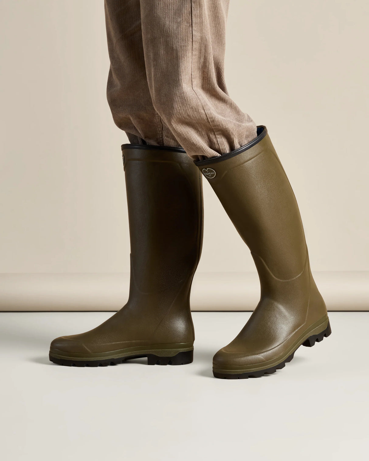 LE CHAMEAU Country Cross Boots - Mens Neoprene - Dark Green