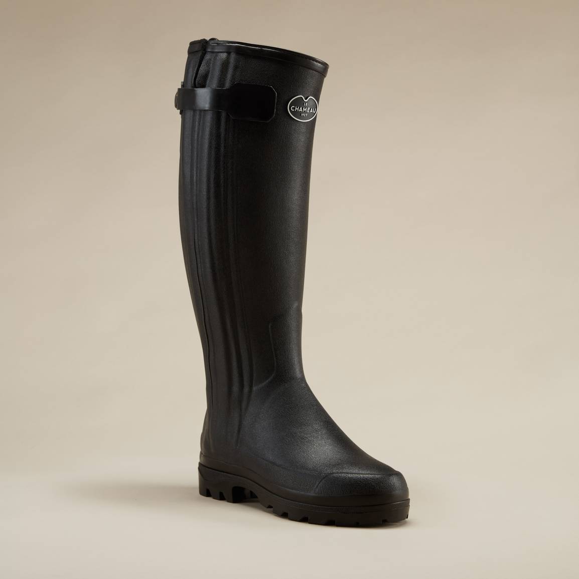 LE CHAMEAU Chasseur Boots - Ladies Neoprene Lined Full Zip - Black Le Chameau