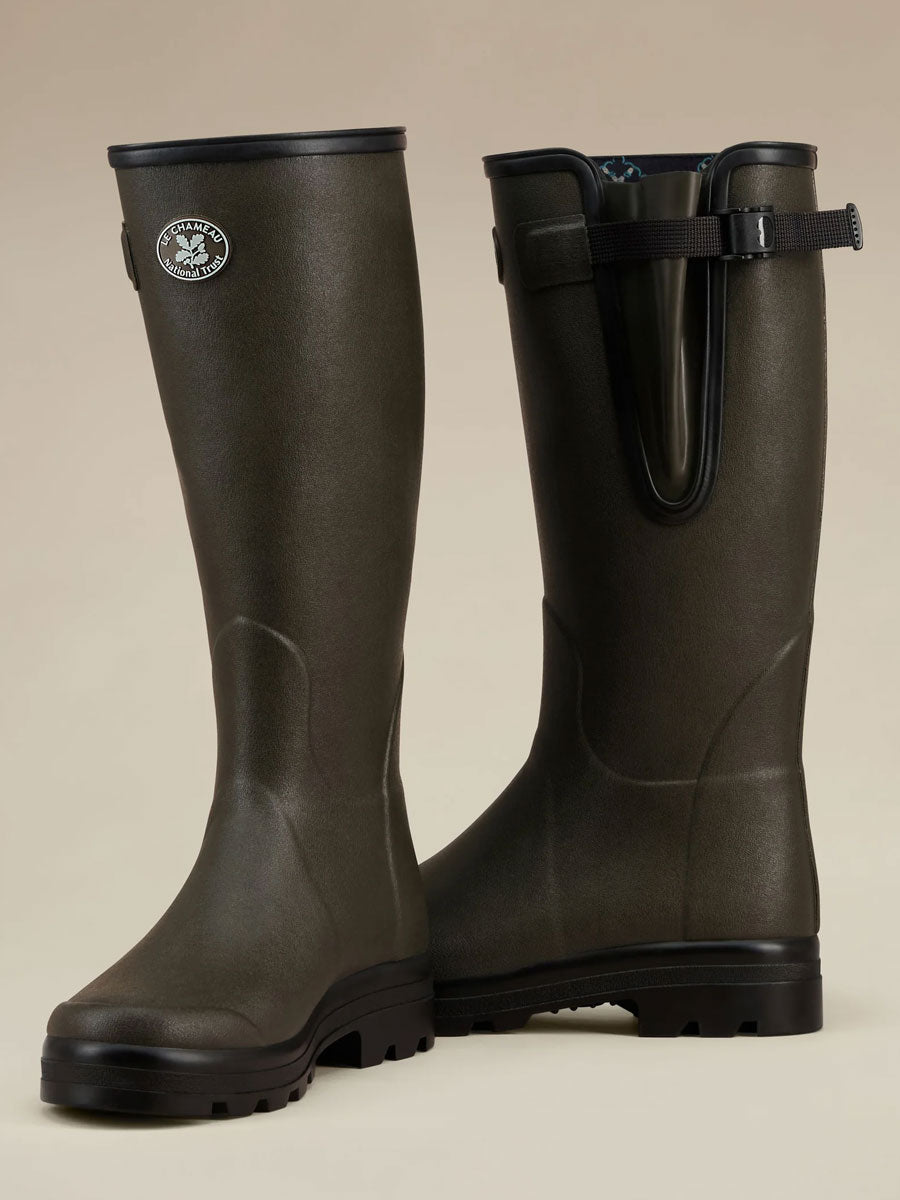 LE CHAMEAU x NATIONAL TRUST Vierzon Boots Mens Jersey Lined - Oak Green