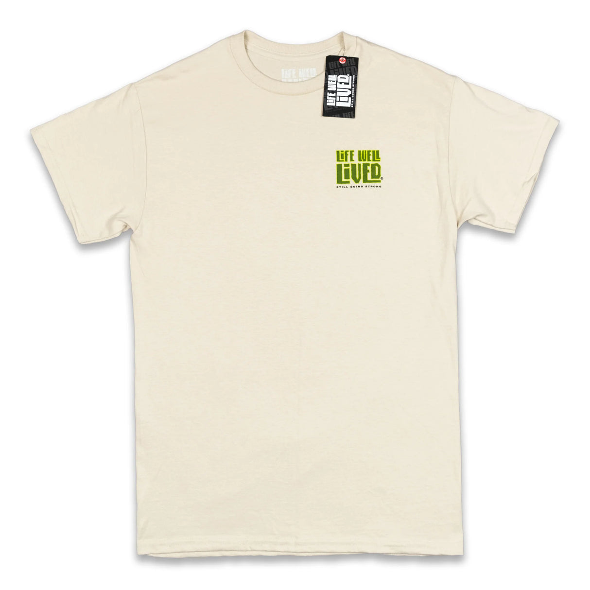 LIFE WELL LIVED Bright Cider Life T-Shirt - Men's Soft Cotton - Sand