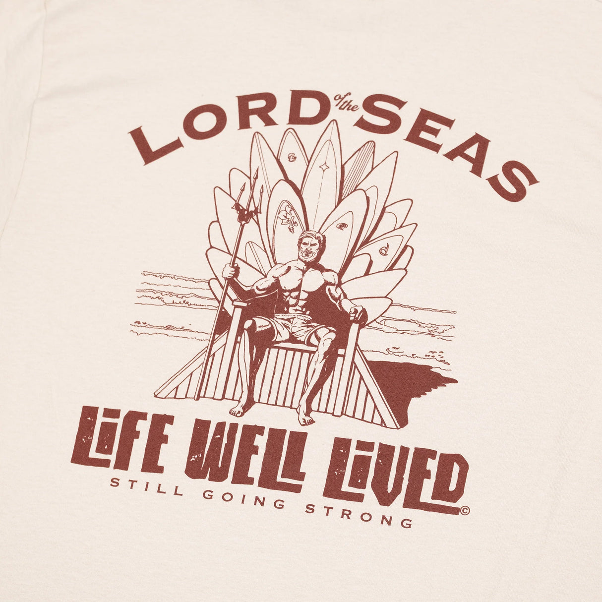 LIFE WELL LIVED Lord Of The Seas T-Shirt - Men's Soft Cotton - Sand