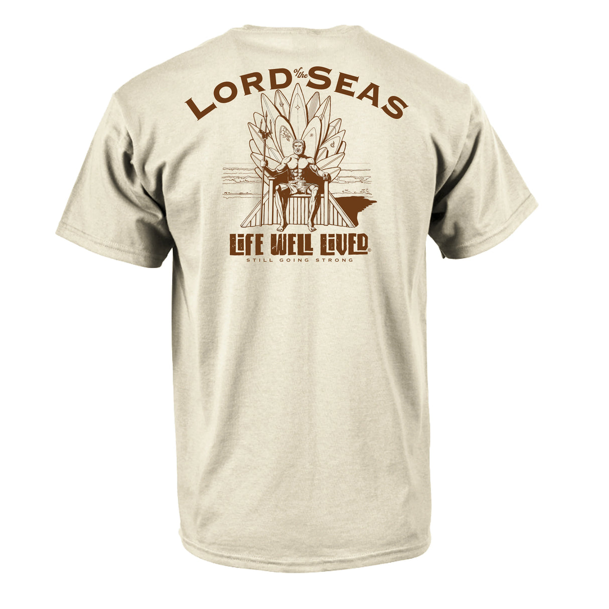 LIFE WELL LIVED Lord Of The Seas T-Shirt - Men's Soft Cotton - Sand