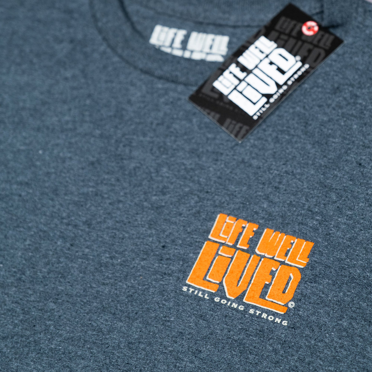 LIFE WELL LIVED Meat Fire Glory T-Shirt - Men's Soft Cotton - Dark Heather