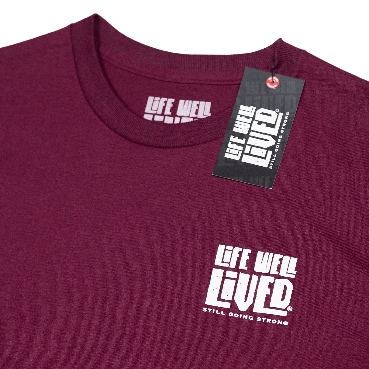 LIFE WELL LIVED Route 66 T-Shirt - Men's Soft Cotton - Maroon