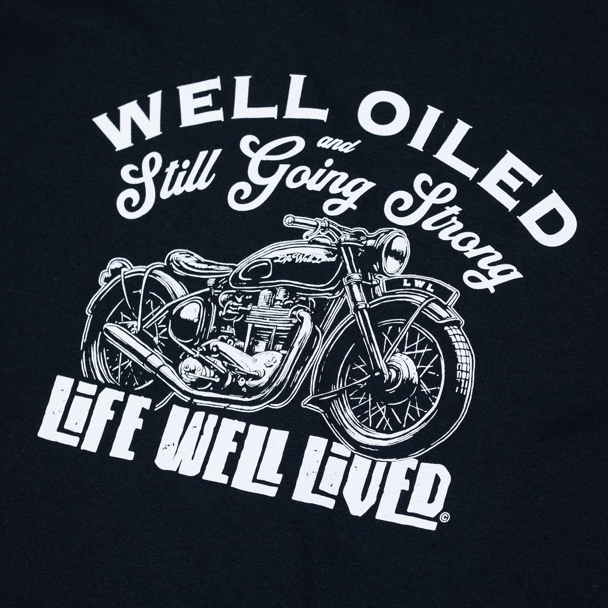 LIFE WELL LIVED Well Oiled Bike T-Shirt - Men's Soft Cotton - Black