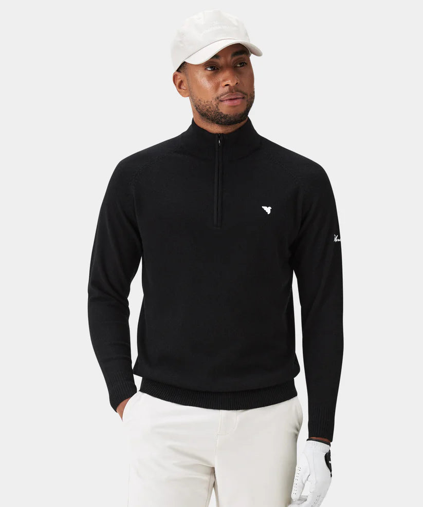 MACADE Bridge Merino Quarter Zip – Men's – Black