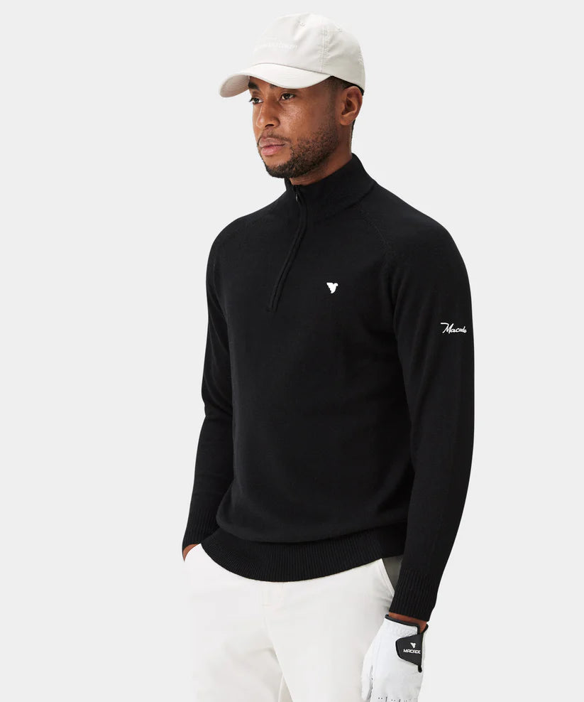 MACADE Bridge Merino Quarter Zip – Men's – Black