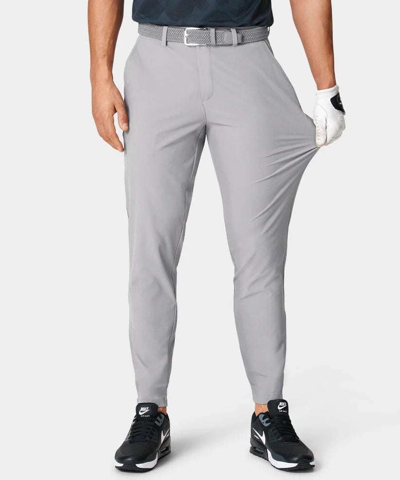 MACADE Men’s Four-Way Stretch Golf Joggers – Tapered Performance Fit – Light Grey