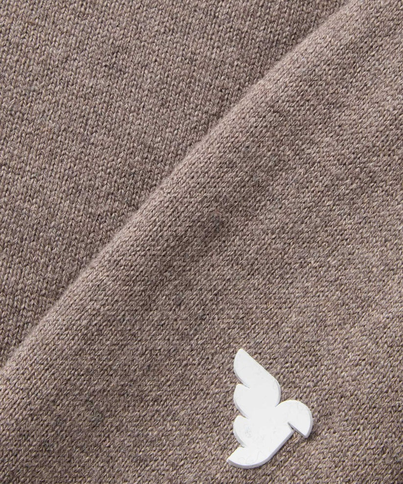 MACADE Men’s Tech Knit Golf Hoodie – Cotton Cashmere Blend – Brown