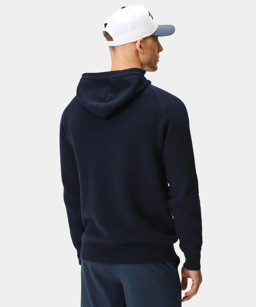 MACADE Men’s Tech Knit Golf Hoodie – Cotton Cashmere Blend – Navy