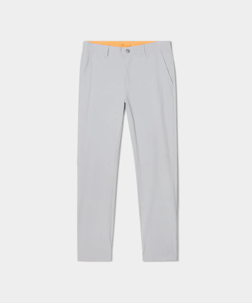 MACADE Men's Lightweight Golf Trousers – Technical Stretch Tapered Fit - Light Grey - Flat Lay