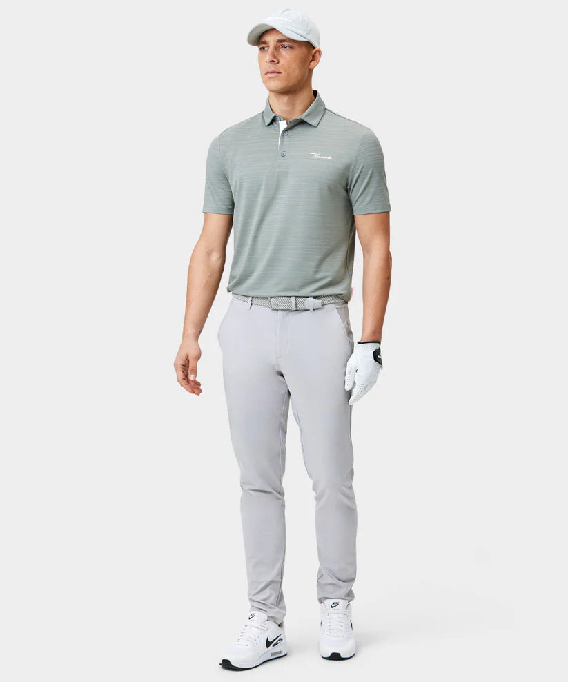 MACADE Men's Lightweight Golf Trousers – Technical Stretch Tapered Fit - Light Grey - Full Length