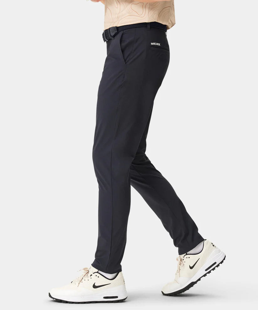 MACADE Men's Lightweight Golf Trousers – Technical Stretch Tapered Fit - Navy - Side