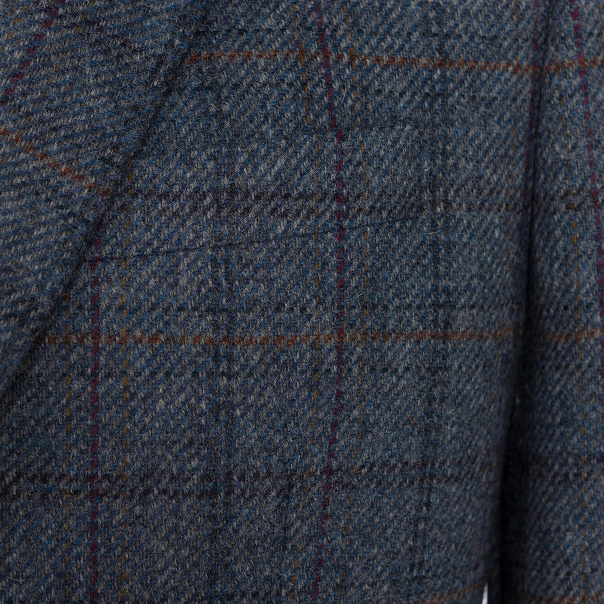 MAGEE Tweed Jacket - Mens Clady - Blue Twill With Rust, Navy & Plum Check Magee
