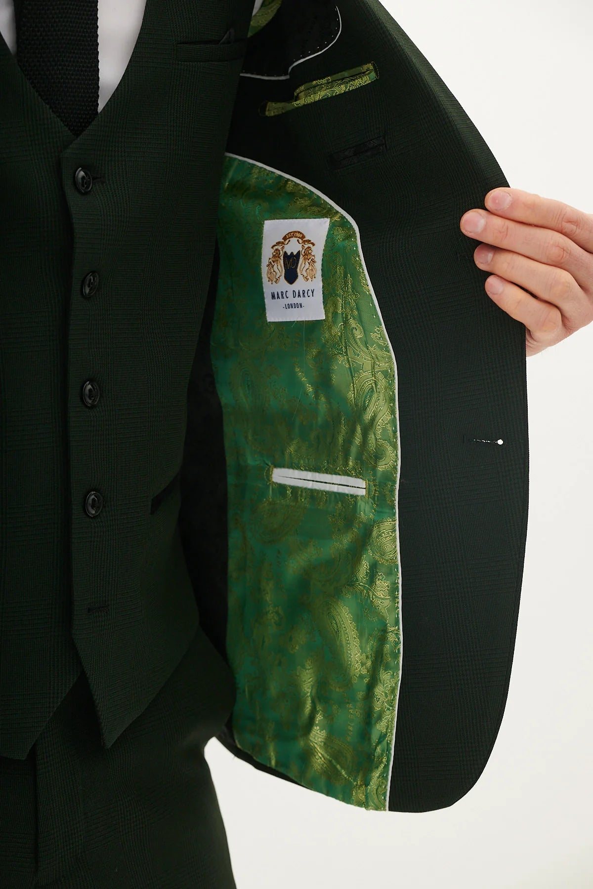 40% OFF - MARC DARCY Bromley Blazer - Mens Slim Fit - Olive Green Check - Sizes: 38 & 40 Regular