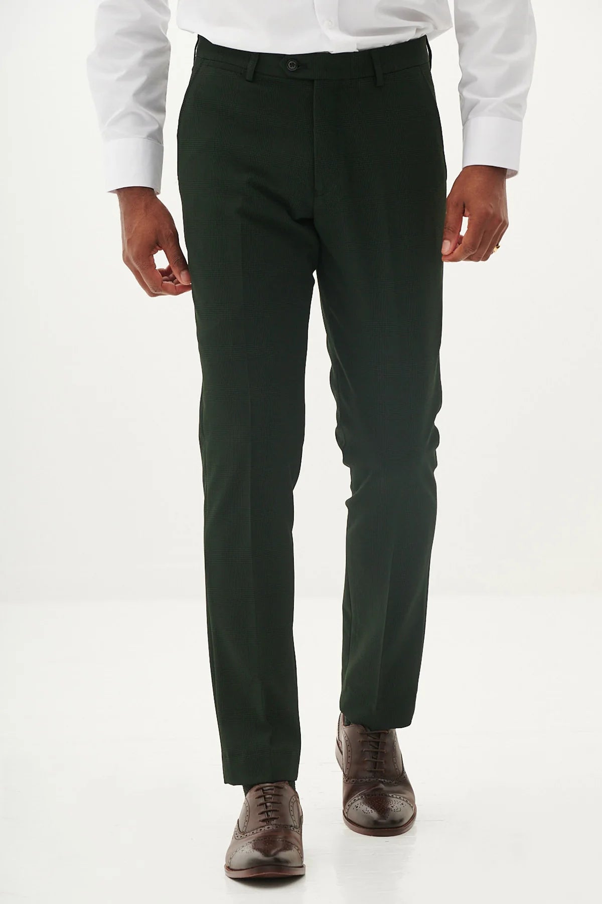 40% OFF - MARC DARCY Bromley Tailored Trousers - Olive Green Check - Sizes: UK 30 & 34 Regular