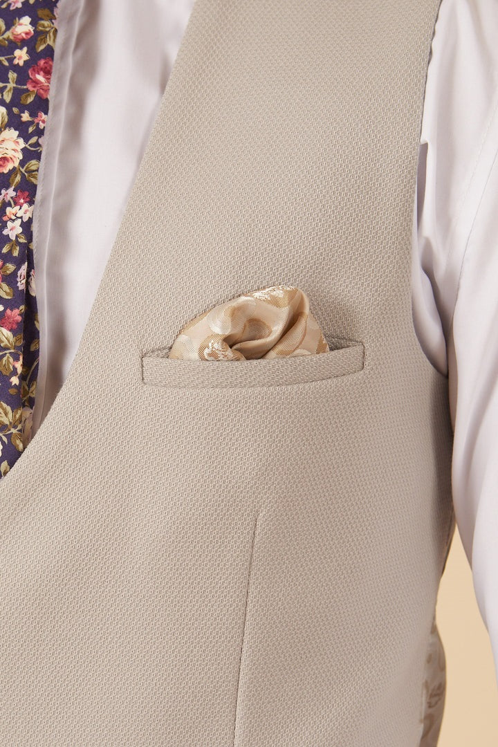 40% OFF - MARC DARCY Men's HM5 Single Breasted Waistcoat - Stone