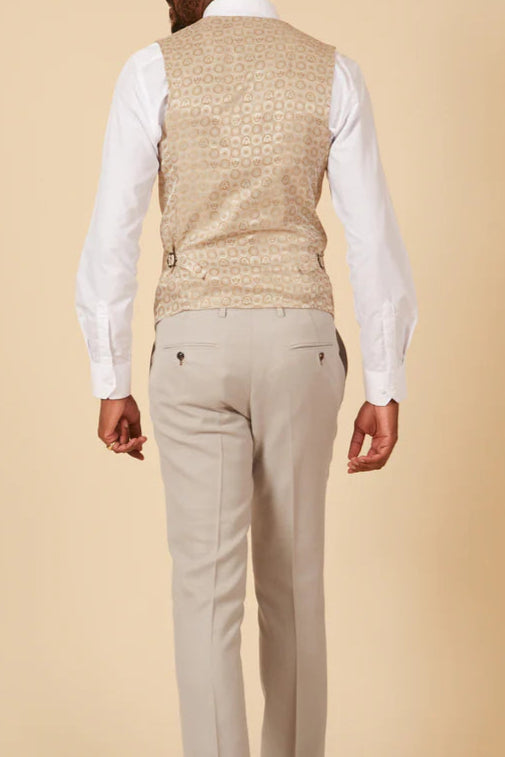 40% OFF - MARC DARCY Men's HM5 Single Breasted Waistcoat - Stone