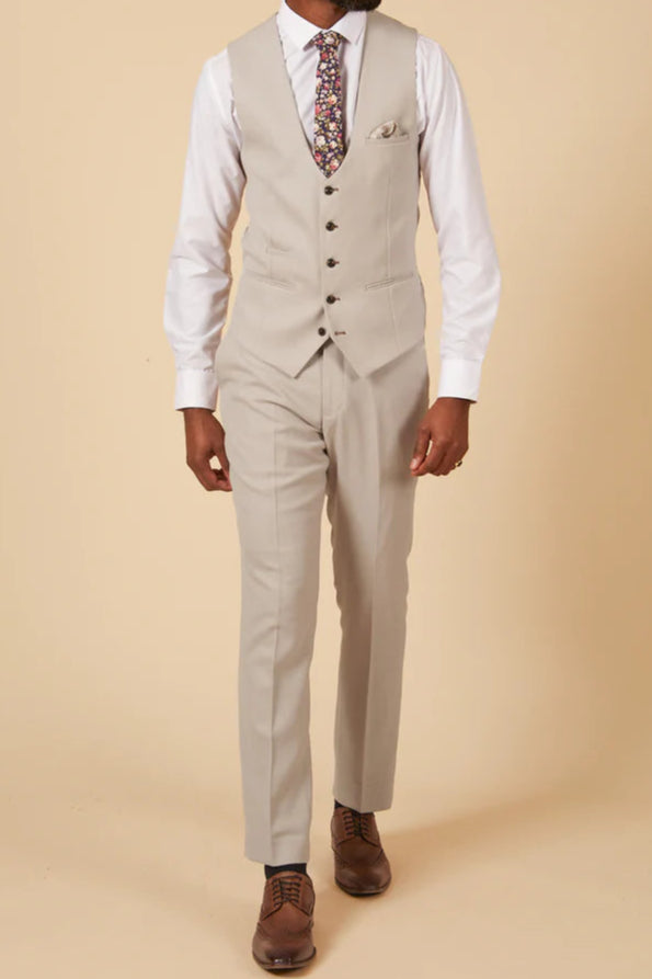 40% OFF - MARC DARCY Men's HM5 Single Breasted Waistcoat - Stone
