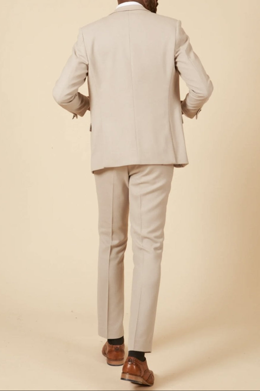 MARC DARCY HM5 Tailored Blazer - Mens Slim Fit - Stone Marc Darcy