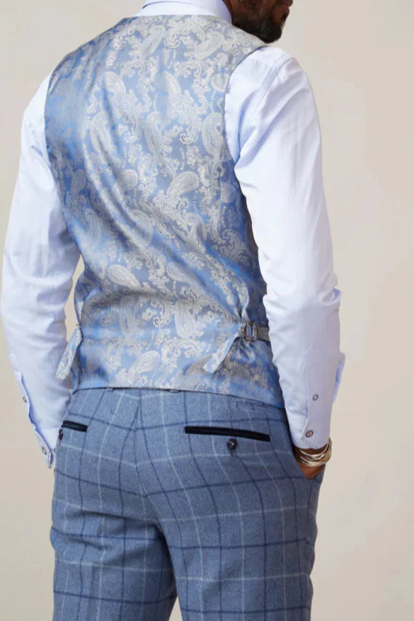 40% OFF - MARC DARCY Men's Kelvin Double Breasted Waistcoat - Stone - Size: 34 & 42