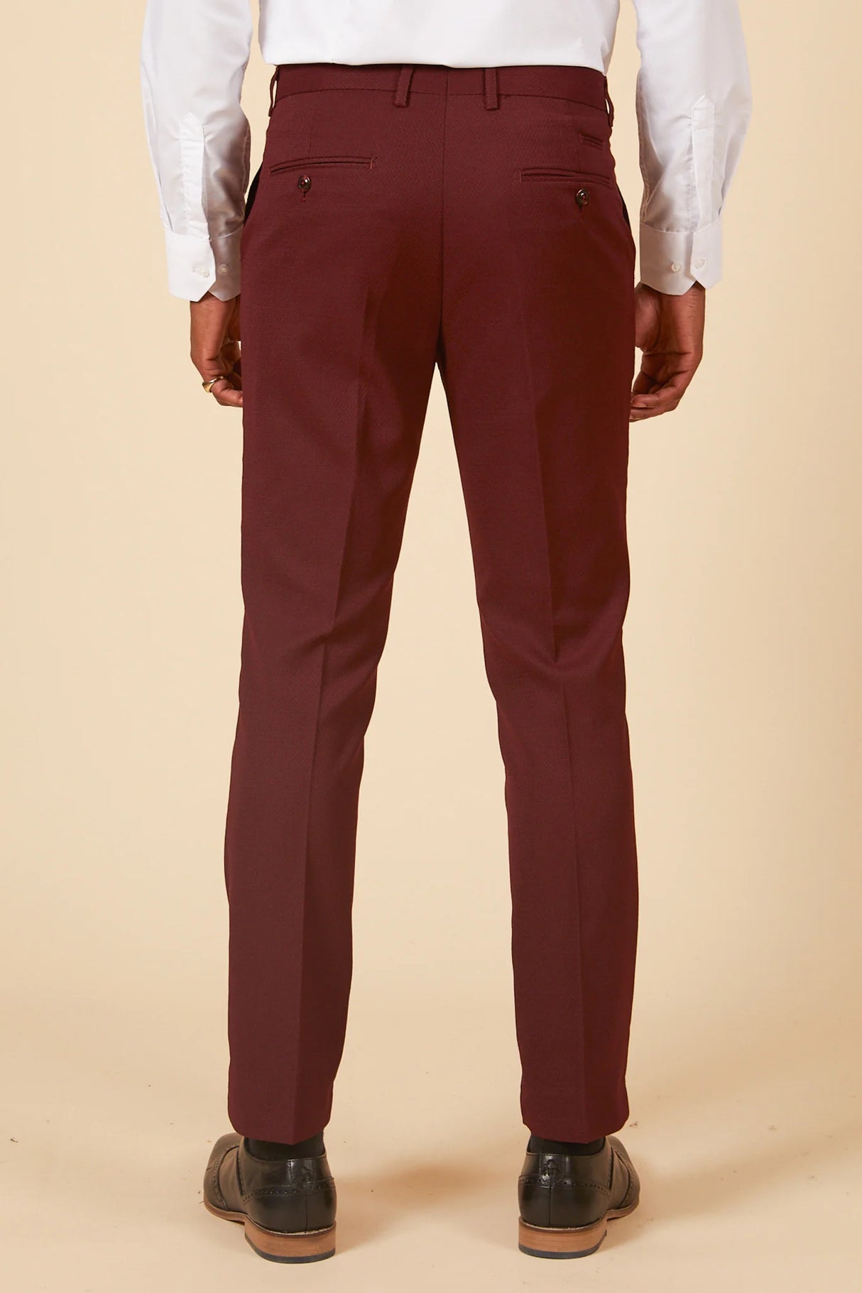 40% OFF - MARC DARCY Max Tailored Trousers - Wine - Size: UK 32 & 40 Regular