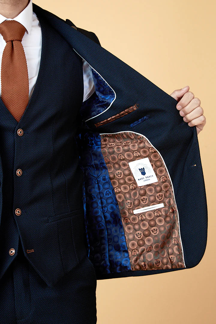 MARC DARCY Max Blazer - Mens Slim Fit - Navy Marc Darcy
