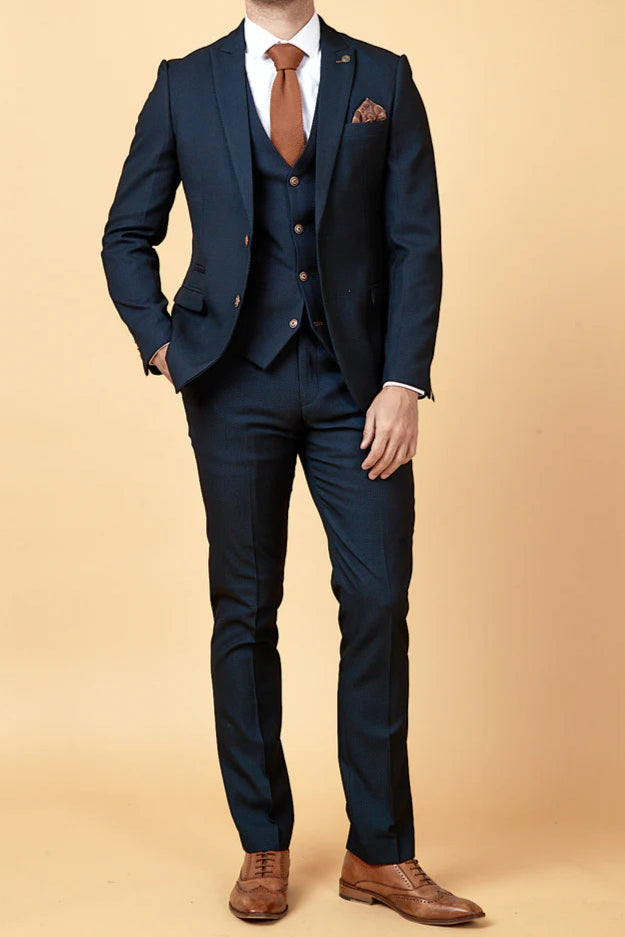 MARC DARCY Max Blazer - Mens Slim Fit - Navy Marc Darcy