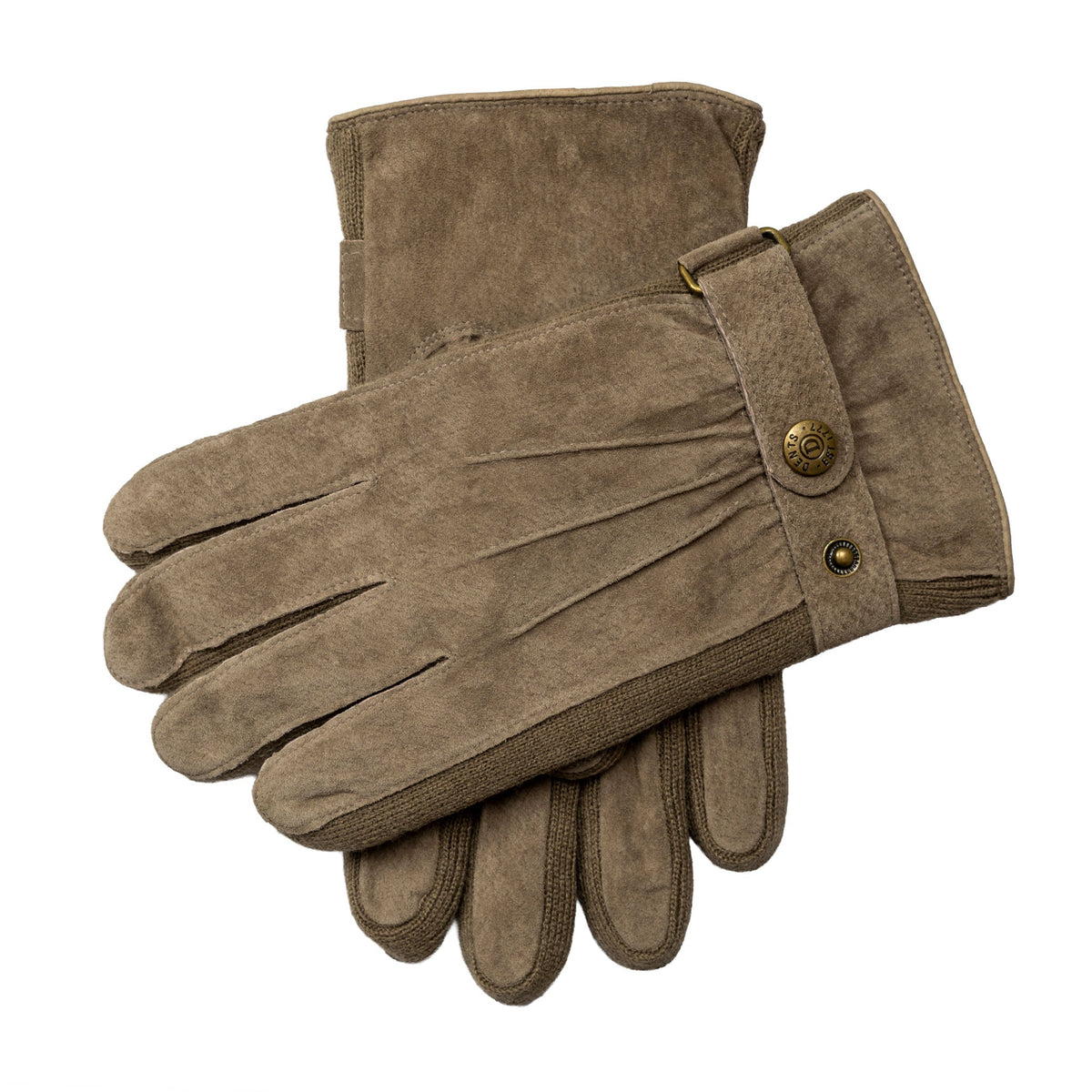 DENTS Chester Men’s Fleece-Lined Suede Gloves – Oatmeal