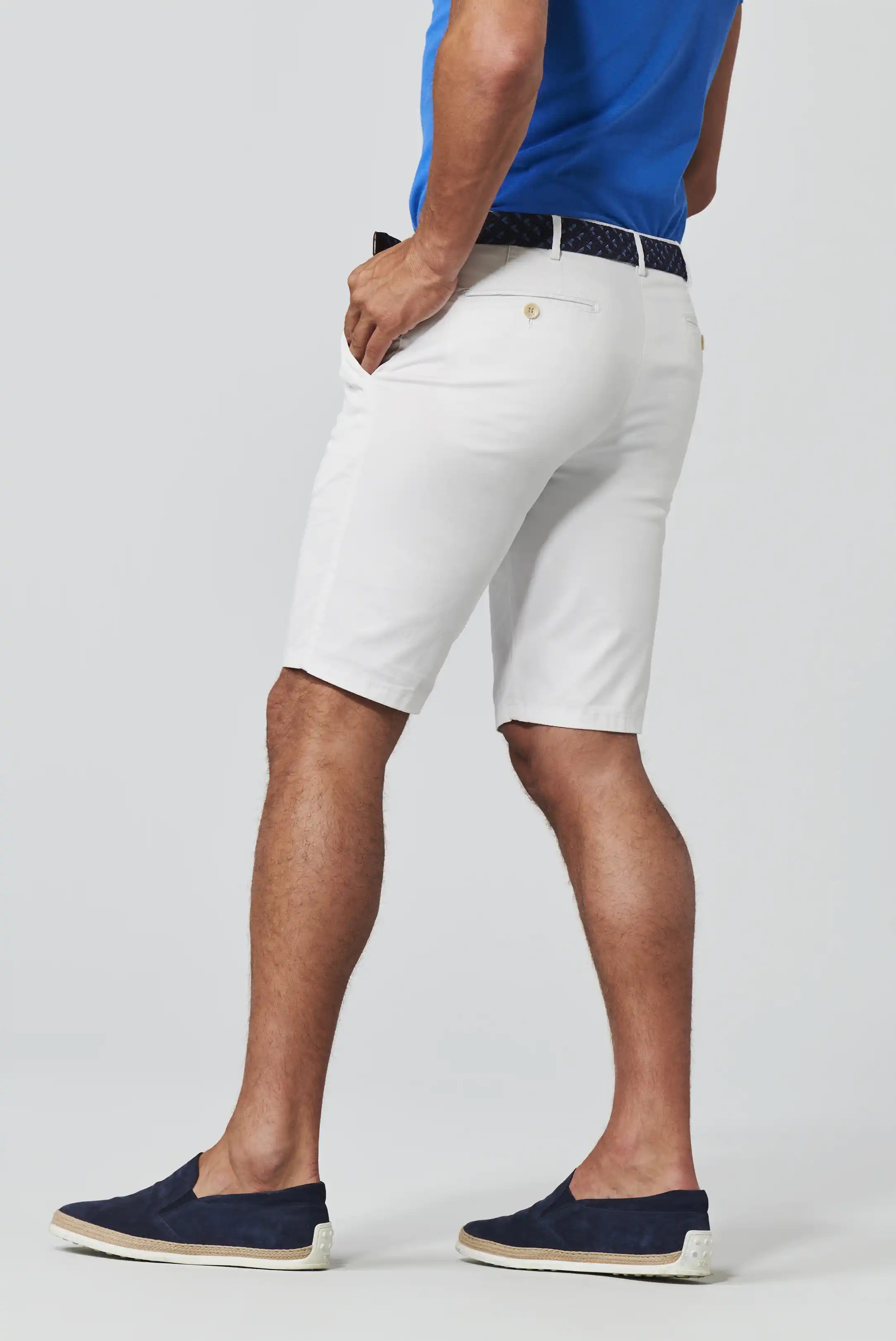 MEYER B-Palma Shorts - Men's Cotton Twill - White