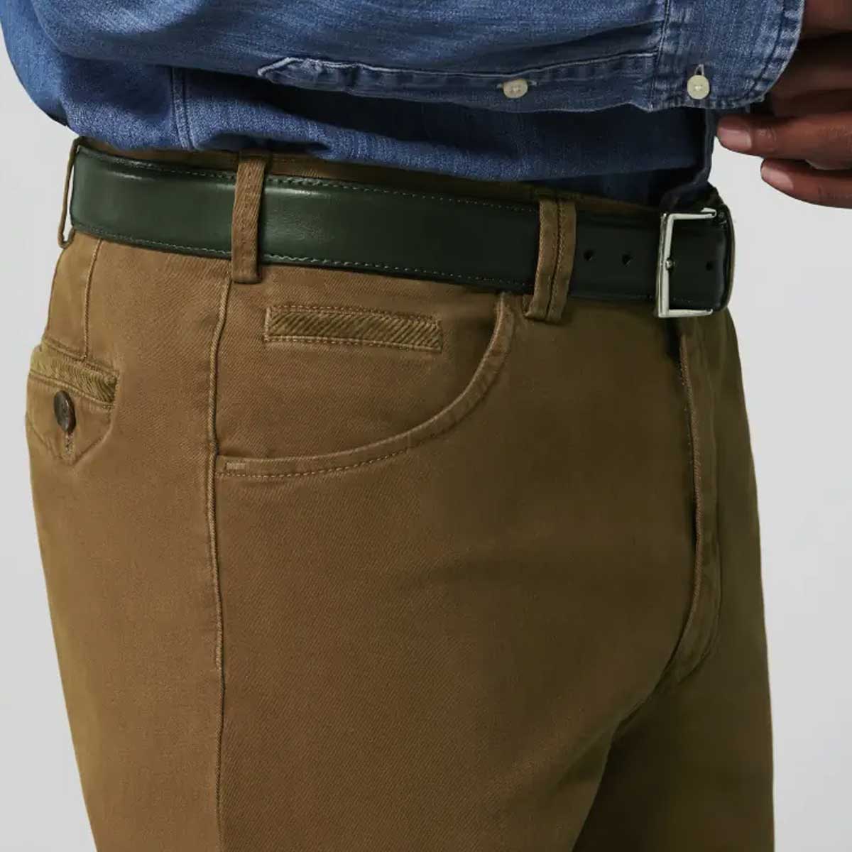 MEYER Belt - Stretch Leather - Dark Green