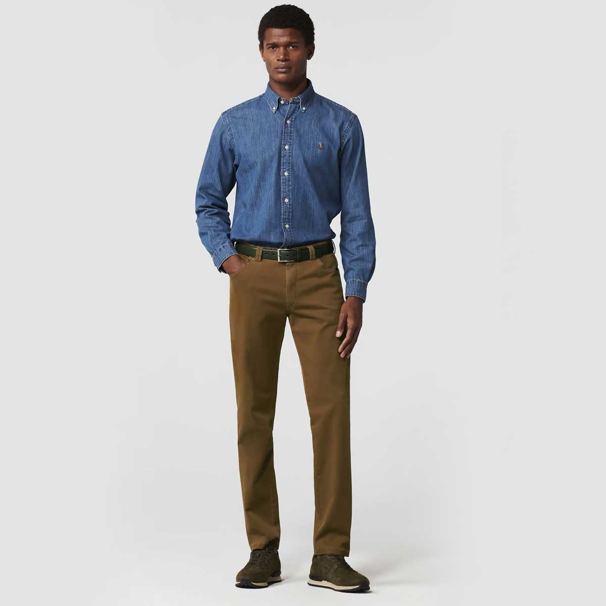 MEYER Belt - Stretch Leather - Dark Green