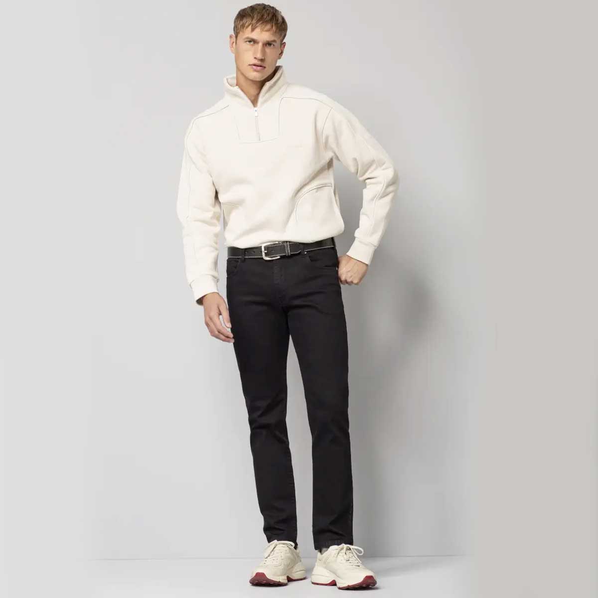 MEYER Casual Jeans Belt - Handmade Leather - Black