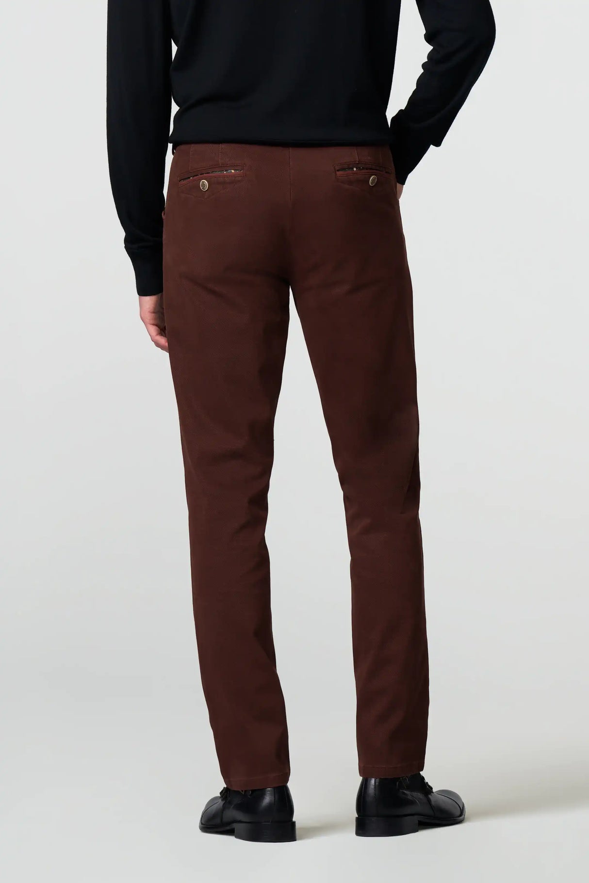 MEYER Chicago Trousers - 5613 Fine Micro Cotton Chinos - Bordeaux Meyer